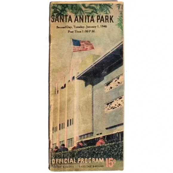 Vintage 1946 SANTA ANITA PARK OFFICIAL PROGRAM 15 Cents - Picture 1 of 4